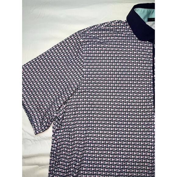 Greyson Polo Shirt Mens Size XL Multicolored Geometric Pattern Embroidered Logo - Picture 2 of 16